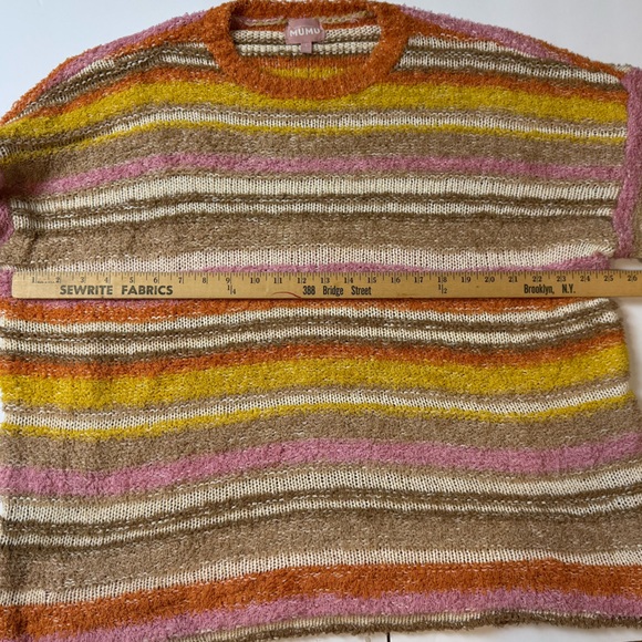 Show Me Your MuMu Sue Cuffed Striped Sweater Womens Size Large - Picture 6 of 10